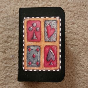 Handmade Vintage Paper Mache Miniature Playing Card or Gift Card Box Holder